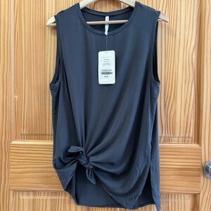 NWT fabletics Grey Alia Tied Tank sleeveless top Large L